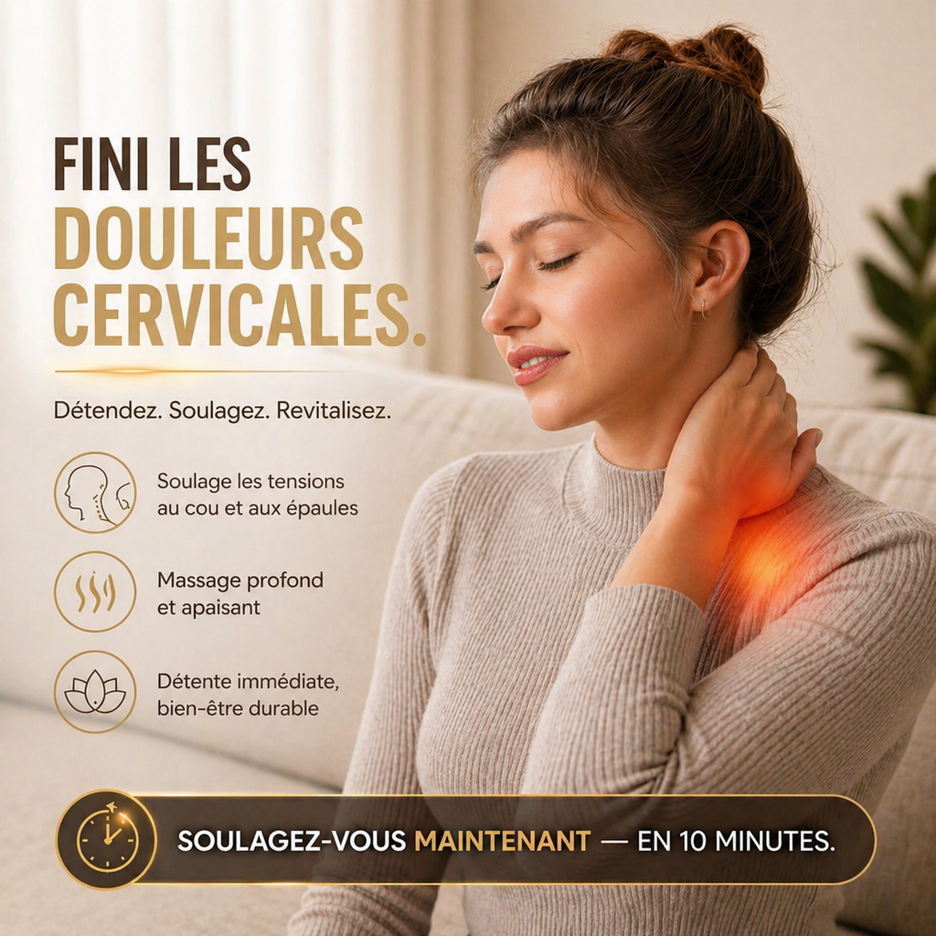 Masseur Cervical Shiatsu Infrarouge - Soulage en 10 minutes